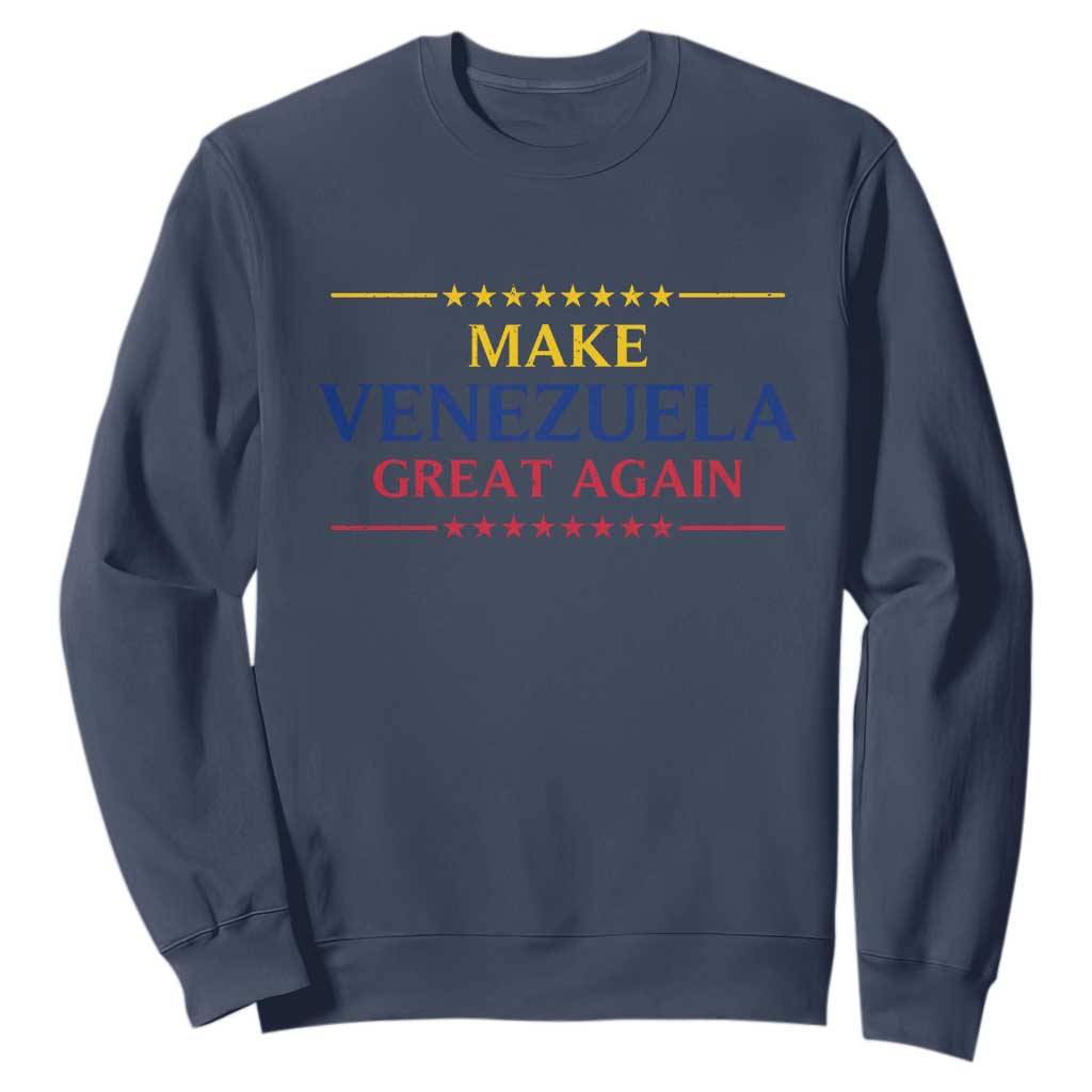 Venezuela Libre Sweatshirt Make Venezuela Great Again TS12 Navy Print Your Wear
