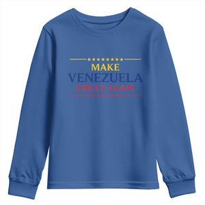 Venezuela Libre Youth Sweatshirt Make Venezuela Great Again TS12 Royal Blue Print Your Wear