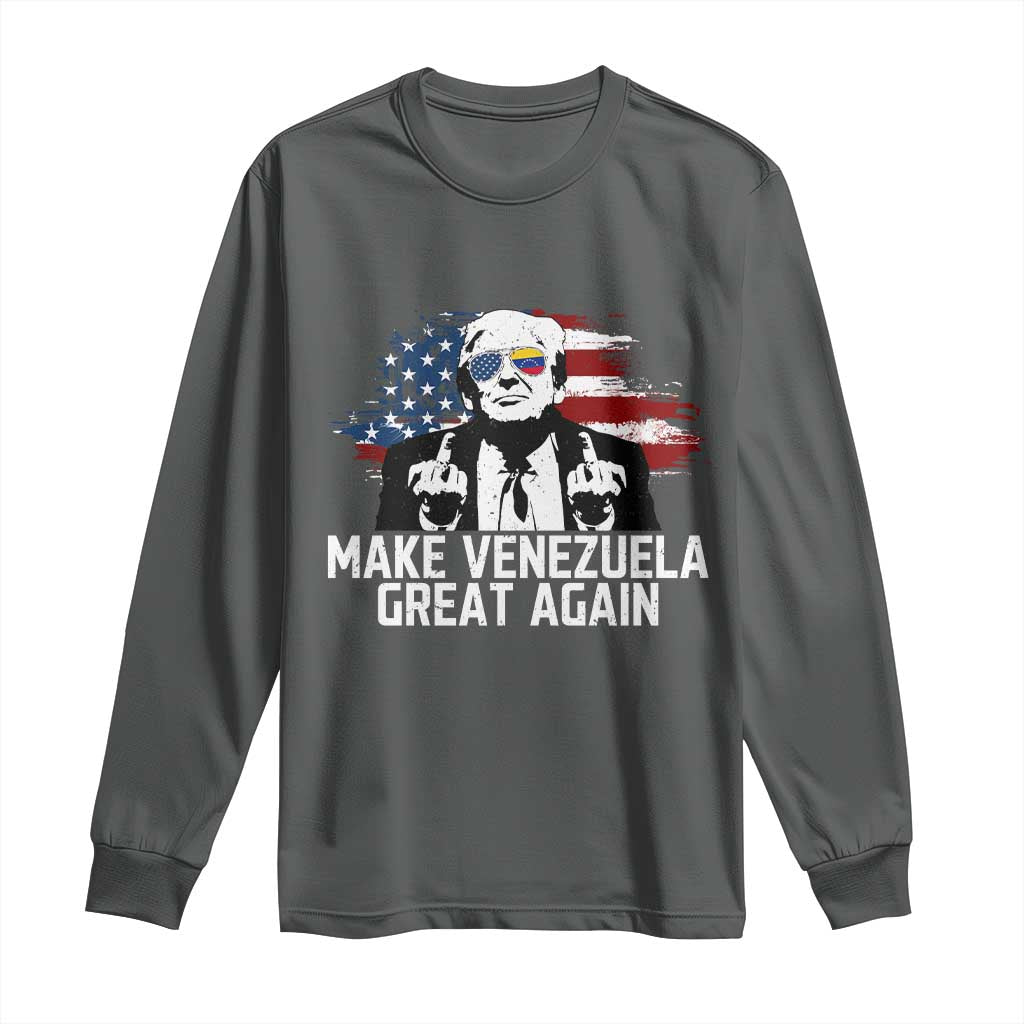 MVGA Make Venezuela Great Again Long Sleeve Shirt Funny Political Gift TS12 Dark Heather Print Your Wear