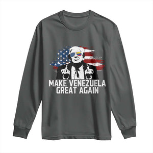 MVGA Make Venezuela Great Again Long Sleeve Shirt Funny Political Gift TS12 Dark Heather Print Your Wear