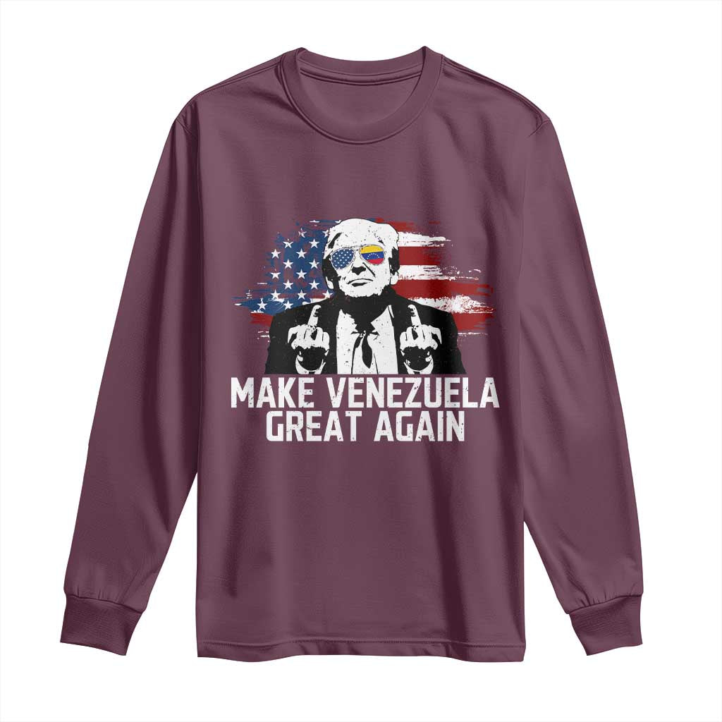 MVGA Make Venezuela Great Again Long Sleeve Shirt Funny Political Gift TS12 Maroon Print Your Wear