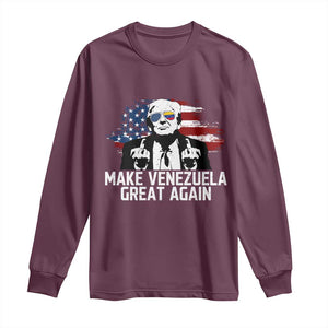 MVGA Make Venezuela Great Again Long Sleeve Shirt Funny Political Gift TS12 Maroon Print Your Wear