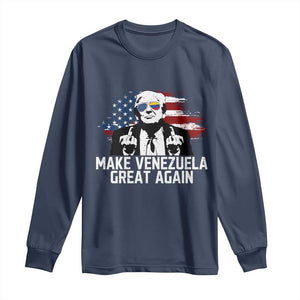 MVGA Make Venezuela Great Again Long Sleeve Shirt Funny Political Gift TS12 Navy Print Your Wear