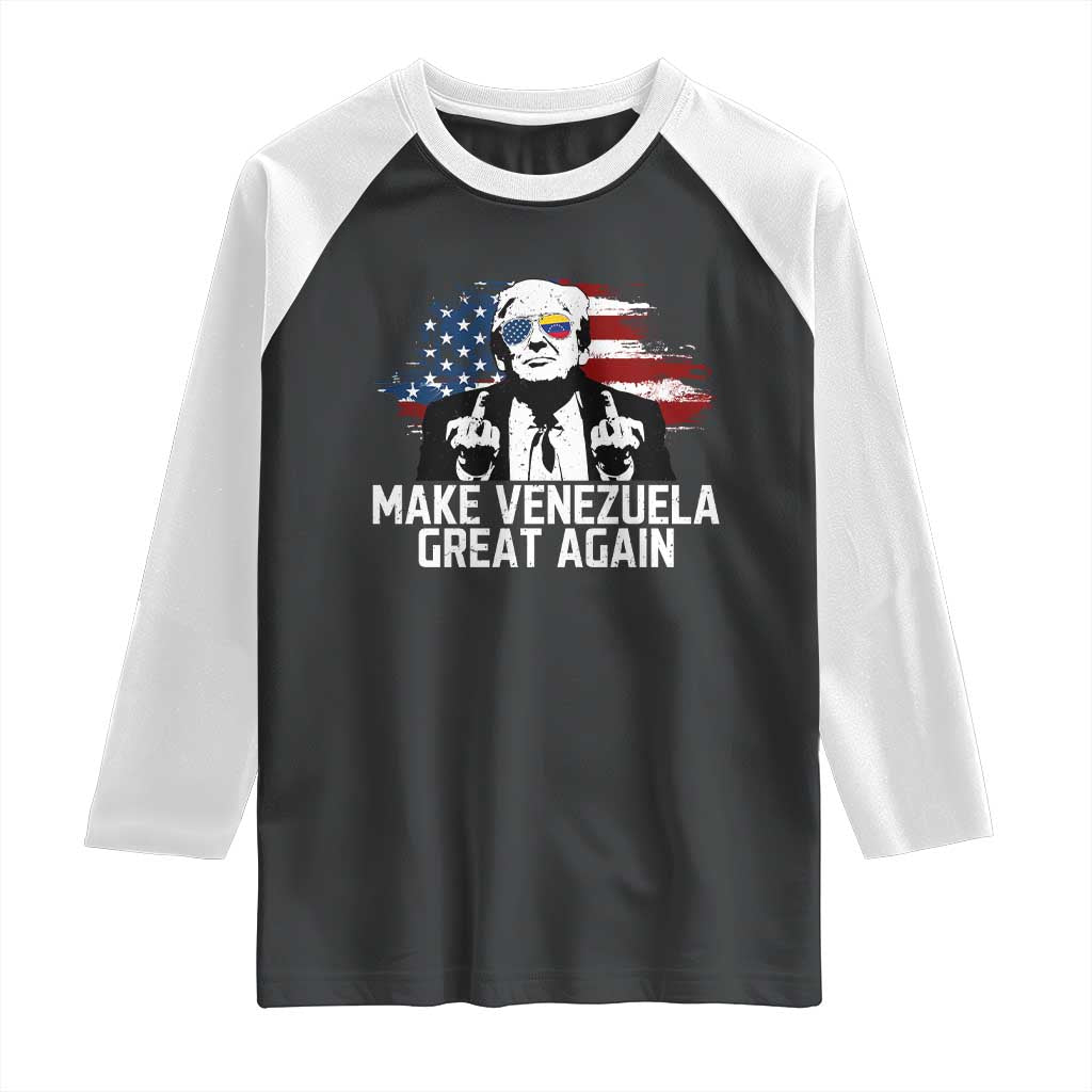MVGA Make Venezuela Great Again Raglan Shirt Funny Political Gift TS12 Black White Print Your Wear