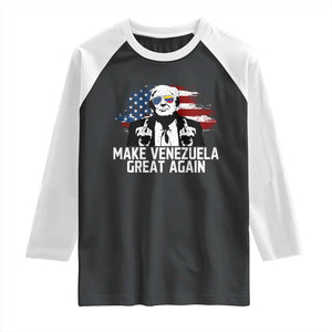 MVGA Make Venezuela Great Again Raglan Shirt Funny Political Gift TS12 Black White Print Your Wear