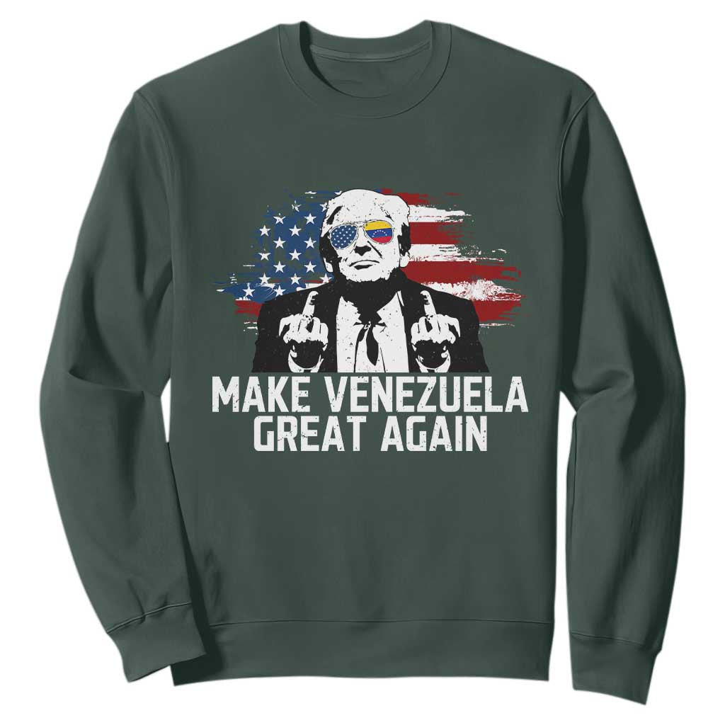 MVGA Make Venezuela Great Again Sweatshirt Funny Political Gift TS12 Dark Forest Green Print Your Wear