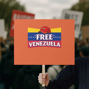 Free Venezuela Flag Patriotic Protest Sign Venezuela Pride TS12 Horizontal 18" × 24" Orange Print Your Wear