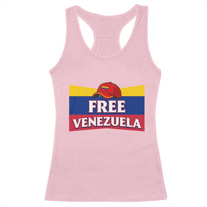 Free Venezuela Flag Patriotic Racerback Tank Top Venezuela Pride TS12 Light Pink Print Your Wear