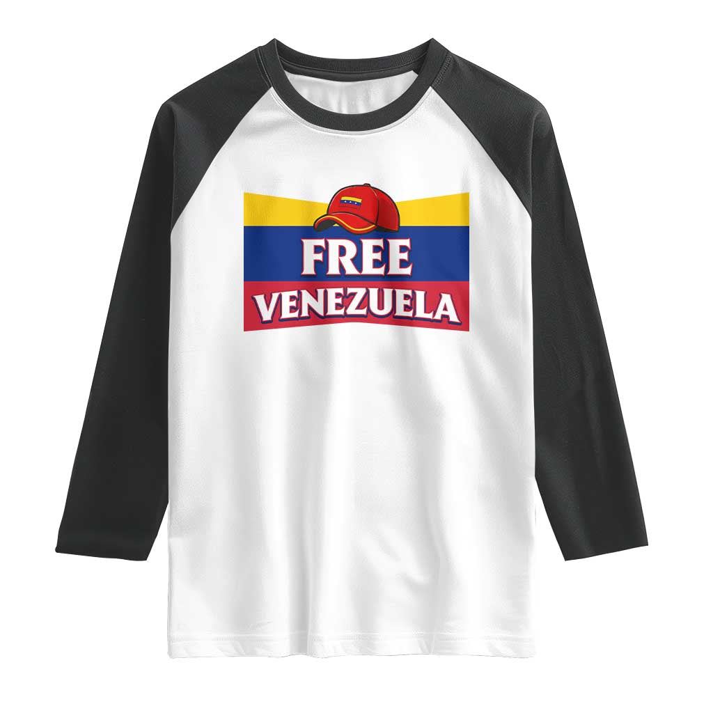 Free Venezuela Flag Patriotic Raglan Shirt Venezuela Pride TS12 White Black Print Your Wear