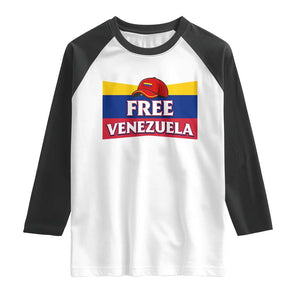 Free Venezuela Flag Patriotic Raglan Shirt Venezuela Pride TS12 White Black Print Your Wear