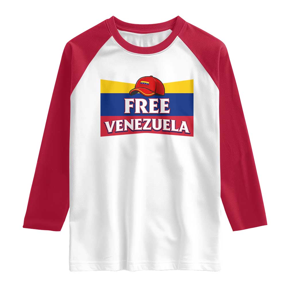Free Venezuela Flag Patriotic Raglan Shirt Venezuela Pride TS12 White Red Print Your Wear