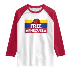 Free Venezuela Flag Patriotic Raglan Shirt Venezuela Pride TS12 White Red Print Your Wear
