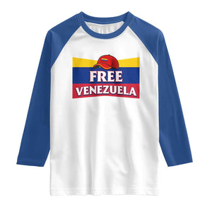 Free Venezuela Flag Patriotic Raglan Shirt Venezuela Pride TS12 White Royal Print Your Wear
