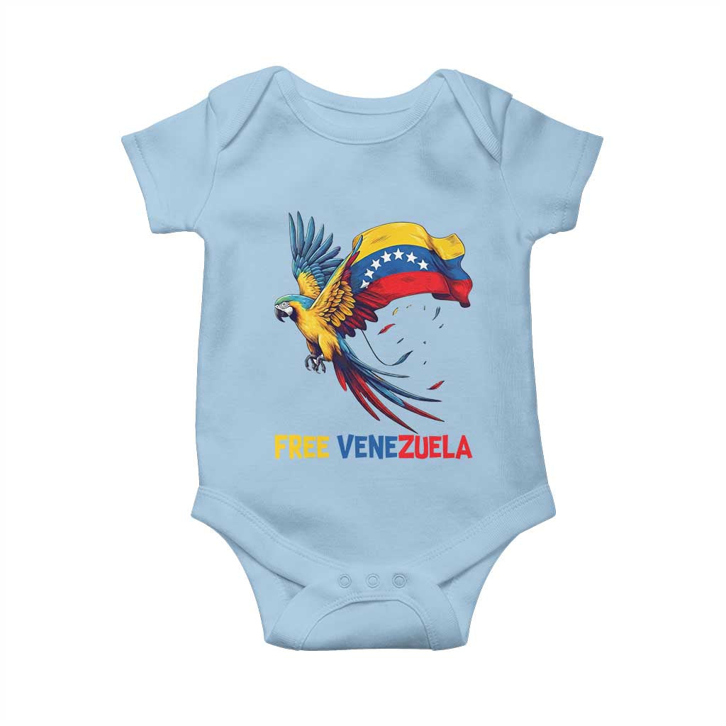 American Venezuela Support Freedom Baby Onesie Venezuelan Free TS12 Light Blue Print Your Wear
