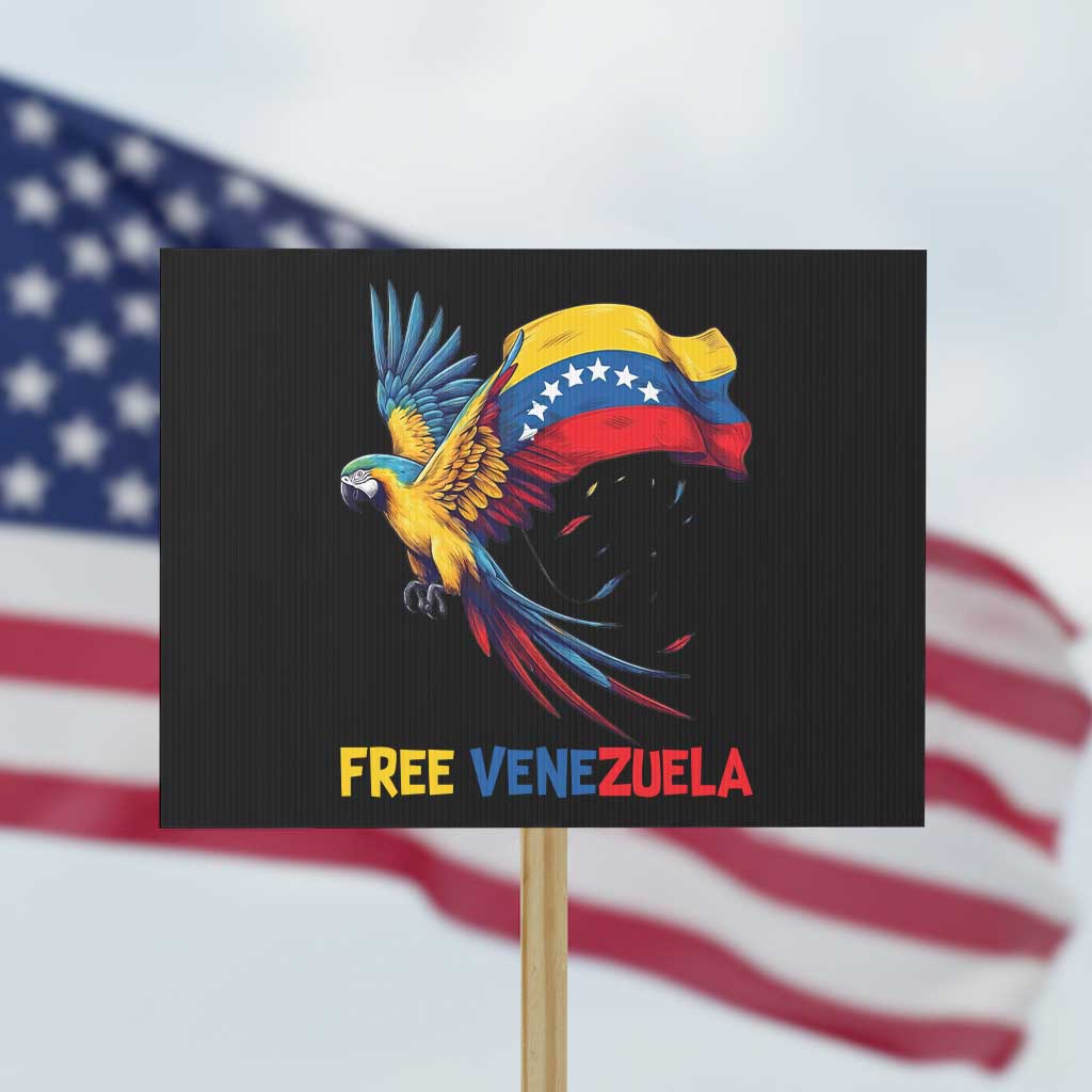 American Venezuela Support Freedom Protest Sign Venezuelan Free TS12 Horizontal 18