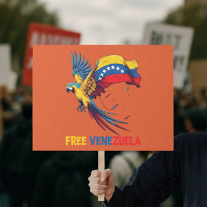 American Venezuela Support Freedom Protest Sign Venezuelan Free TS12 Horizontal 18" × 24" Orange Print Your Wear