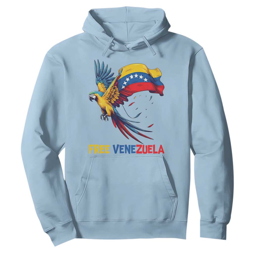 American Venezuela Support Freedom Hoodie Venezuelan Free TS12 Light Blue Print Your Wear