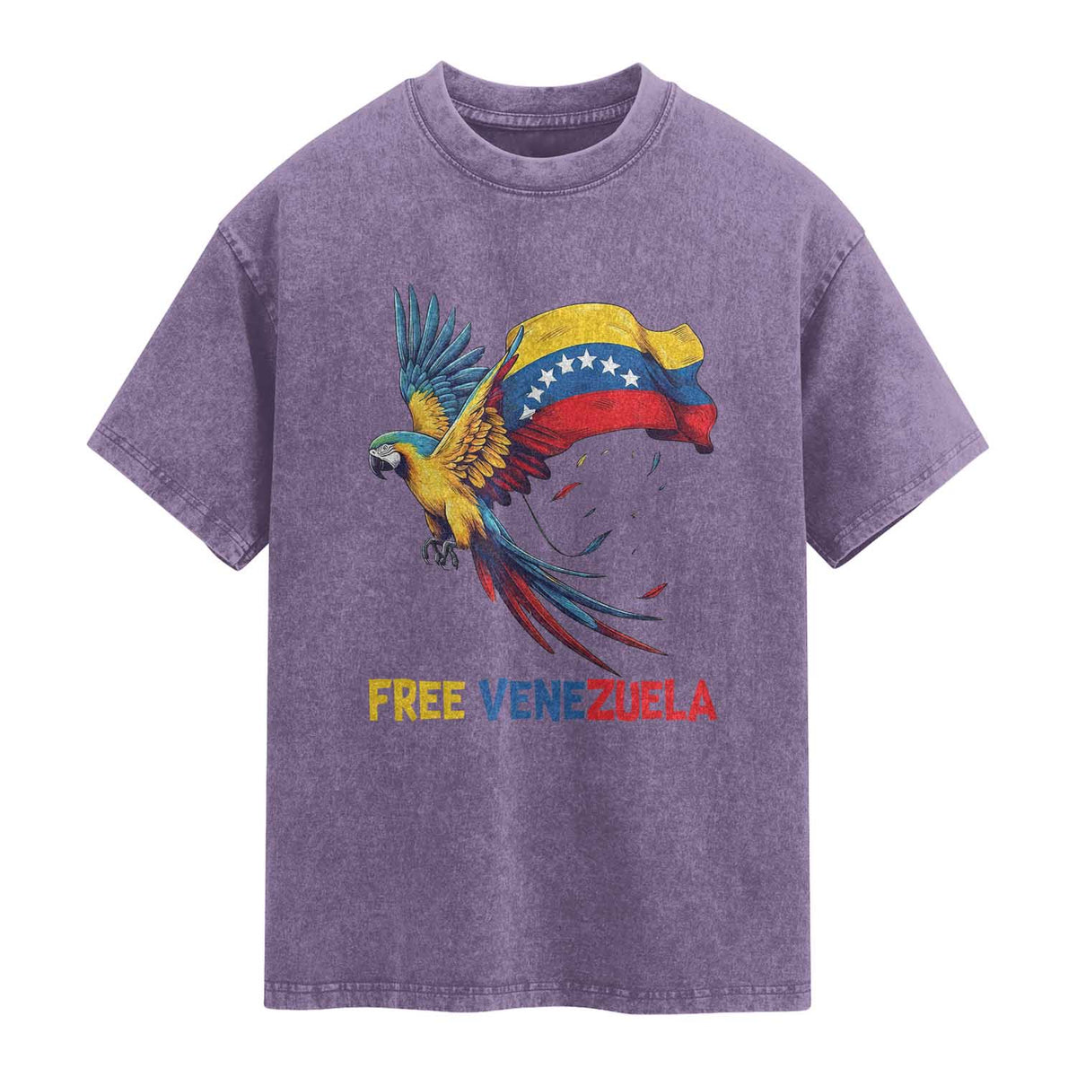 American Venezuela Support Freedom Washed Cotton T-Shirt Venezuelan Free
