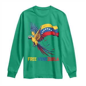 American Venezuela Support Freedom Long Sleeve Shirt Venezuelan Free TS12 Irish Green Print Your Wear
