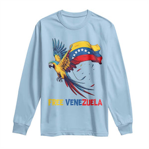 American Venezuela Support Freedom Long Sleeve Shirt Venezuelan Free TS12 Light Blue Print Your Wear