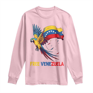 American Venezuela Support Freedom Long Sleeve Shirt Venezuelan Free TS12 Light Pink Print Your Wear