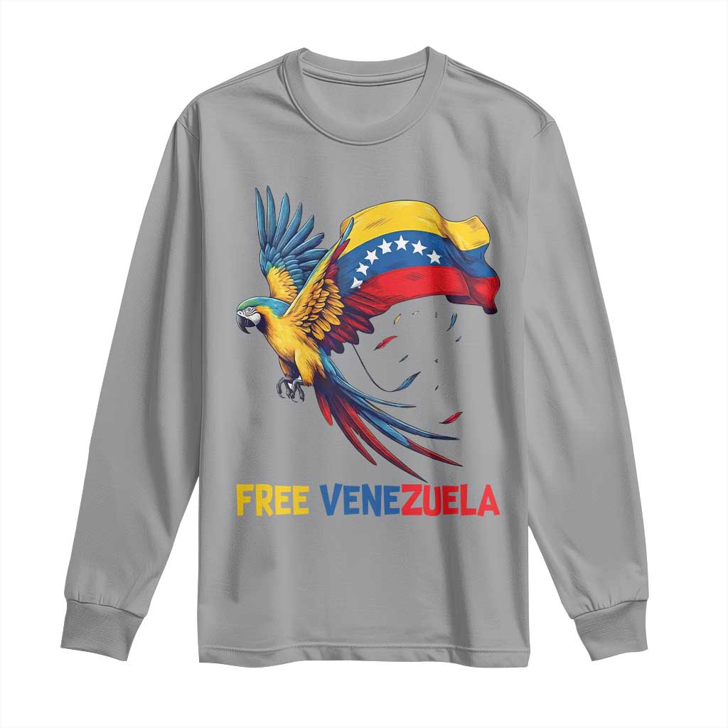 American Venezuela Support Freedom Long Sleeve Shirt Venezuelan Free TS12 Sport Gray Print Your Wear