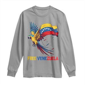 American Venezuela Support Freedom Long Sleeve Shirt Venezuelan Free TS12 Sport Gray Print Your Wear