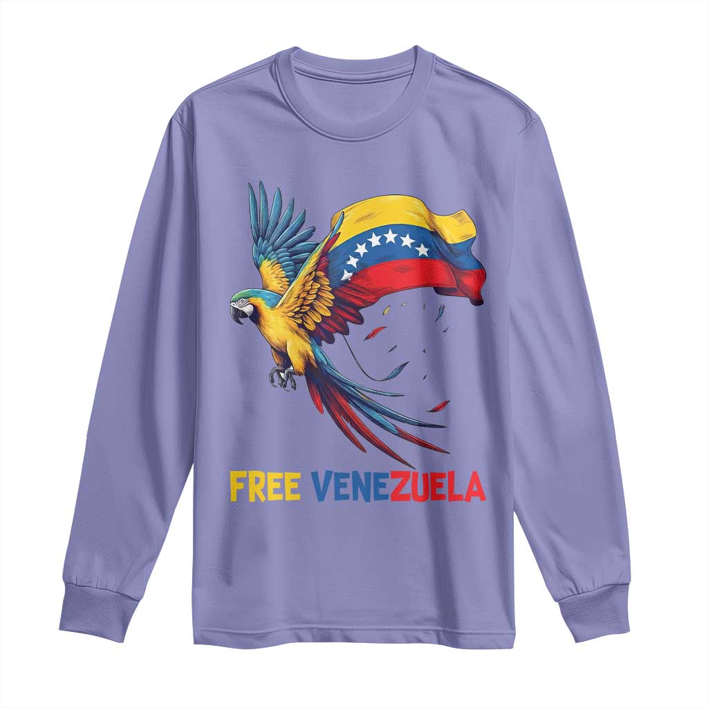 American Venezuela Support Freedom Long Sleeve Shirt Venezuelan Free TS12 Violet Print Your Wear