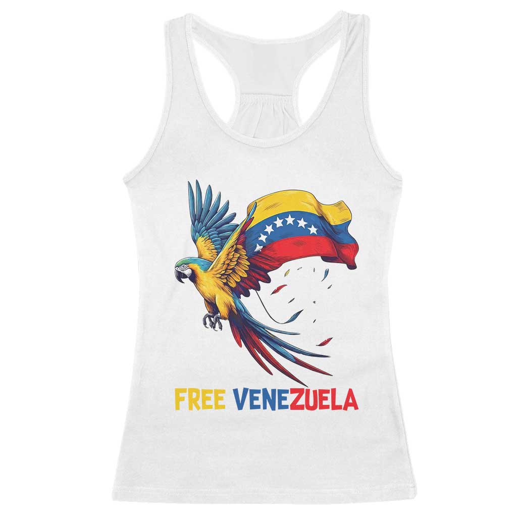 American Venezuela Support Freedom Racerback Tank Top Venezuelan Free TS12 White Print Your Wear