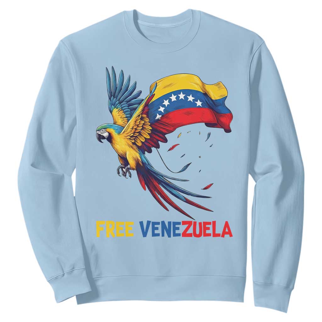 American Venezuela Support Freedom Sweatshirt Venezuelan Free TS12 Light Blue Print Your Wear