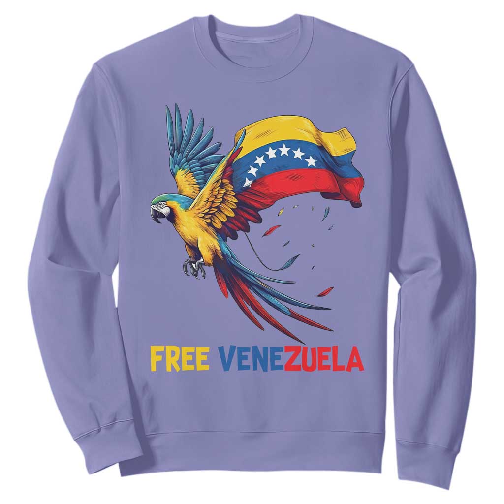 American Venezuela Support Freedom Sweatshirt Venezuelan Free TS12 Violet Print Your Wear