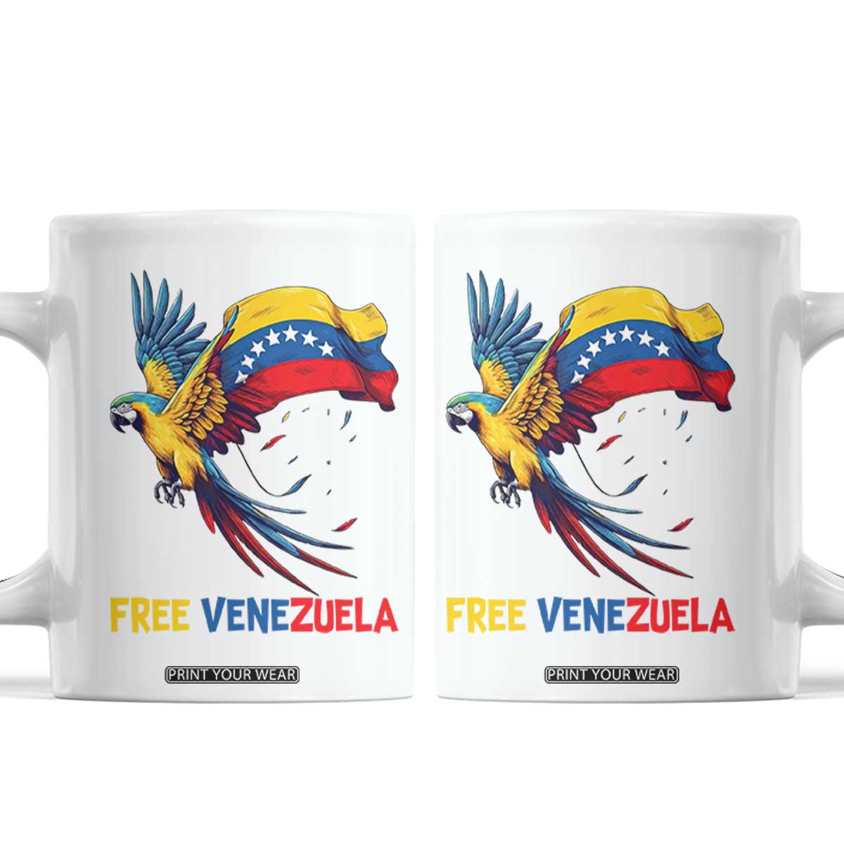 American Venezuela Support Freedom Coffee Mug Venezuelan Free TS12 White Print Your Wear