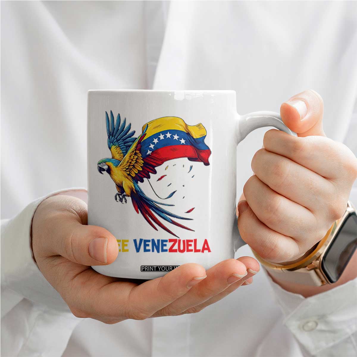 American Venezuela Support Freedom Coffee Mug Venezuelan Free TS12 Print Your Wear