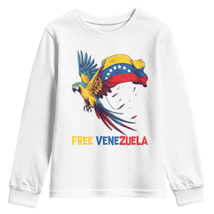 American Venezuela Support Freedom Youth Sweatshirt Venezuelan Free TS12 White Print Your Wear