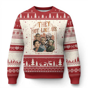 They Not Like Us Ugly Christmas Sweater African American History Leaders TS12 Beige Red Print Your Wear