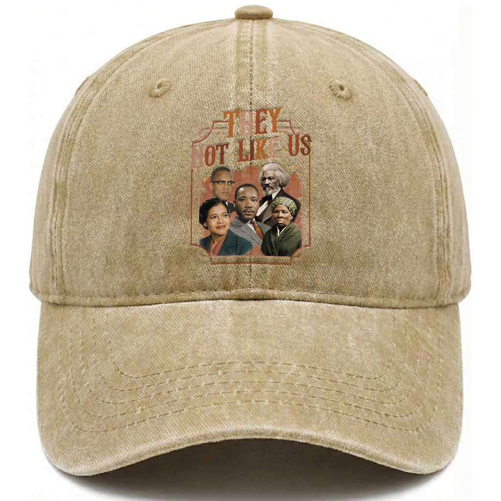 They Not Like Us Washed Cotton Baseball Cap African American History Leaders TS12 Print Your Wear