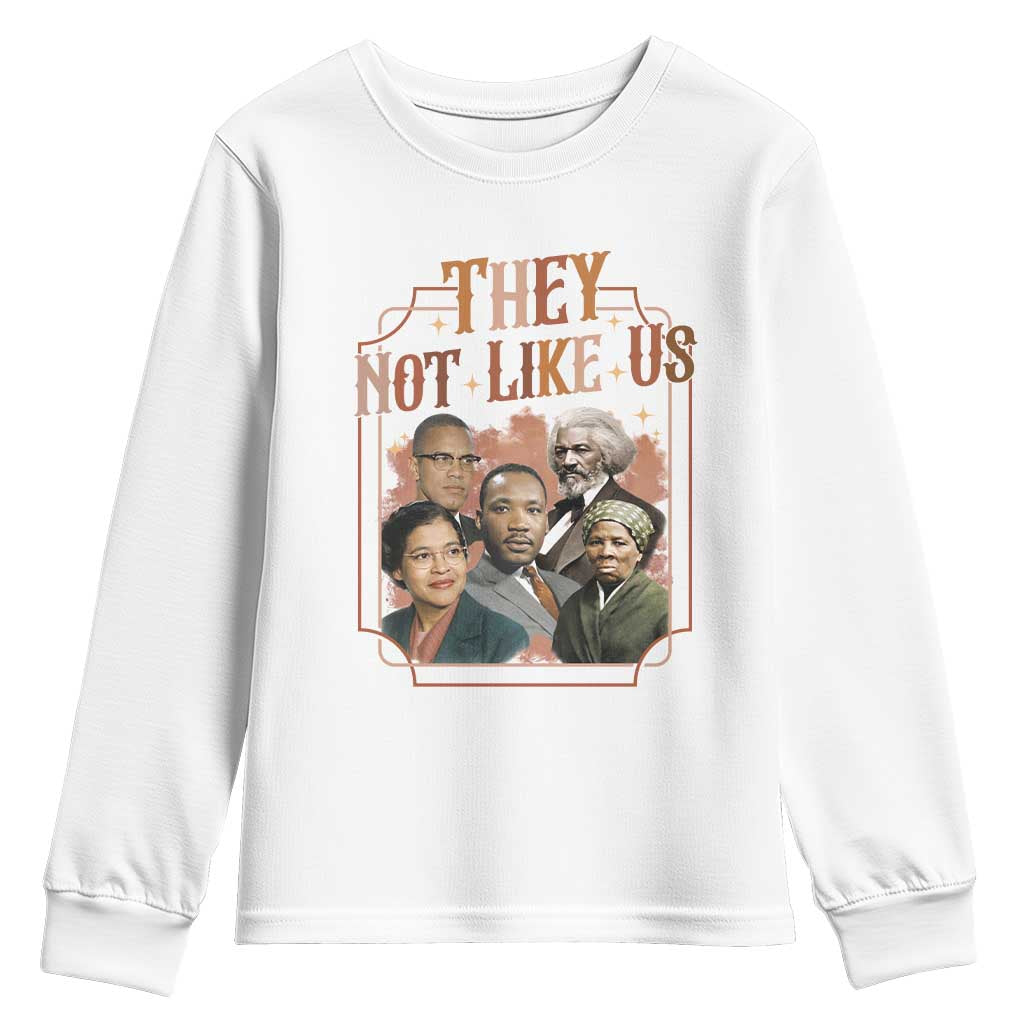 They Not Like Us Youth Sweatshirt African American History Leaders TS12 White Print Your Wear