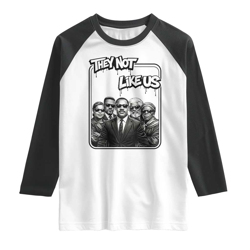 Vintage African American Heroes Raglan Shirt They Not Like Us TS12 White Black Print Your Wear