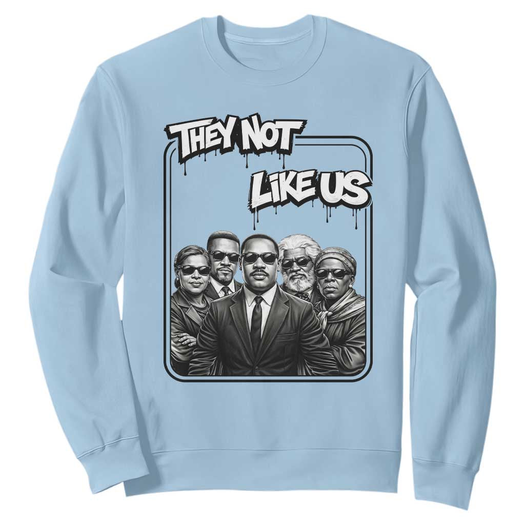 Vintage African American Heroes Sweatshirt They Not Like Us TS12 Light Blue Print Your Wear