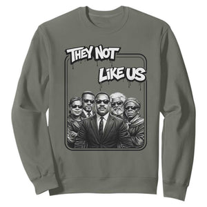 Vintage African American Heroes Sweatshirt They Not Like Us TS12 Military Green Print Your Wear