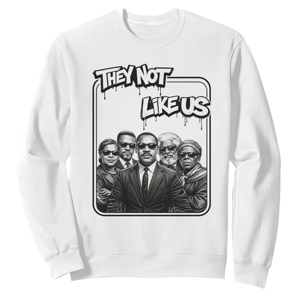 Vintage African American Heroes Sweatshirt They Not Like Us TS12 White Print Your Wear