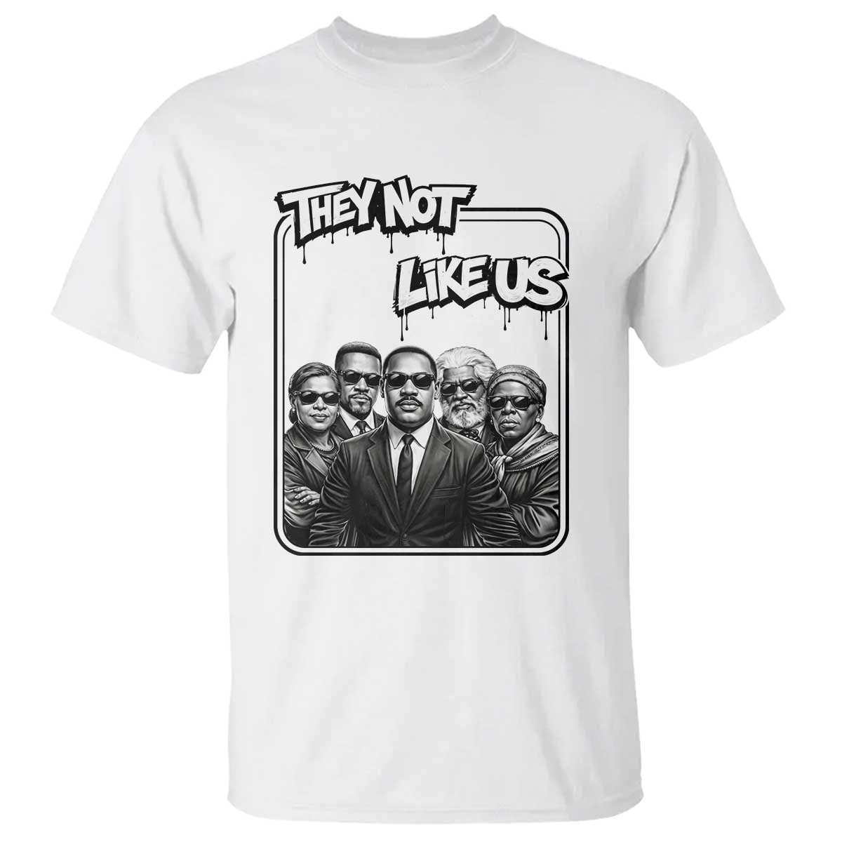Vintage African American Heroes T Shirt They Not Like Us TS12 White Print Your Wear