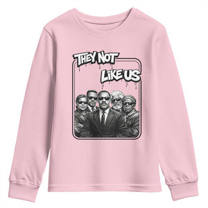Vintage African American Heroes Youth Sweatshirt They Not Like Us TS12 Light Pink Print Your Wear
