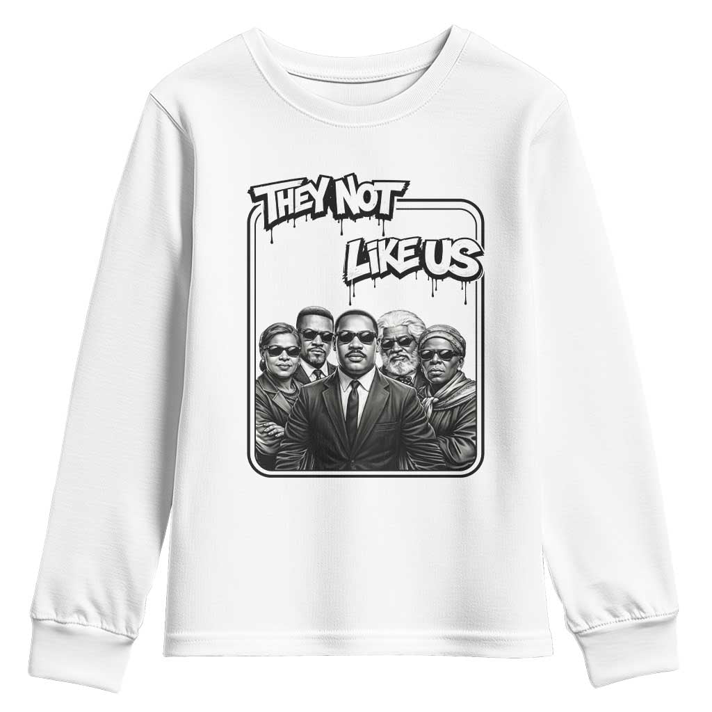Vintage African American Heroes Youth Sweatshirt They Not Like Us TS12 White Print Your Wear
