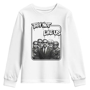 Vintage African American Heroes Youth Sweatshirt They Not Like Us TS12 White Print Your Wear