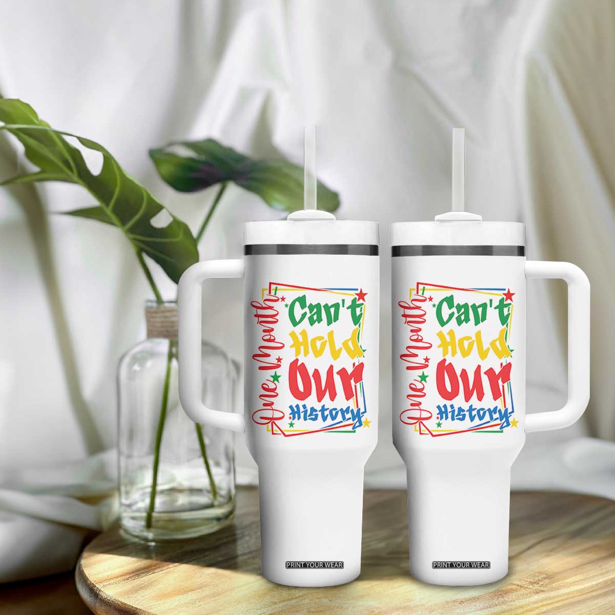 One Month Cannot Hold Our History Tumbler With Handle Black History Gift TS12 Print Your Wear