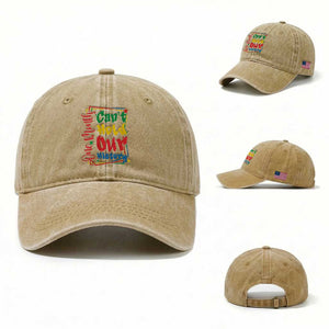 One Month Cannot Hold Our History Washed Cotton Baseball Cap Black History Gift TS12 Washed Cap Universal Fit Khaki Print Your Wear