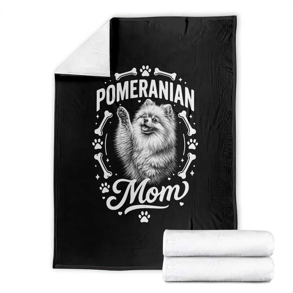 Vintage Pom Dog Mom Throw Blanket Pomeranian Lover Gift TS12 Black Print Your Wear