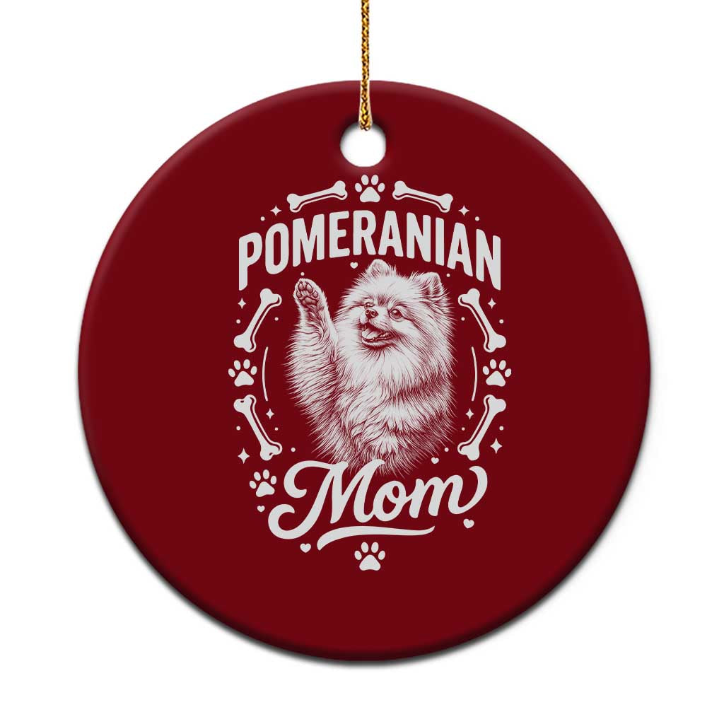 Vintage Pom Dog Mom Ceramic Ornament Pomeranian Lover Gift TS12 1pc Red Print Your Wear