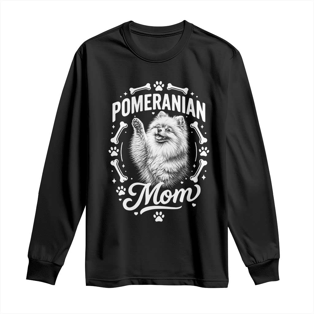 Vintage Pom Dog Mom Long Sleeve Shirt Pomeranian Lover Gift TS12 Black Print Your Wear